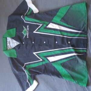 Men's Black and Green Casual Button Down Shirt